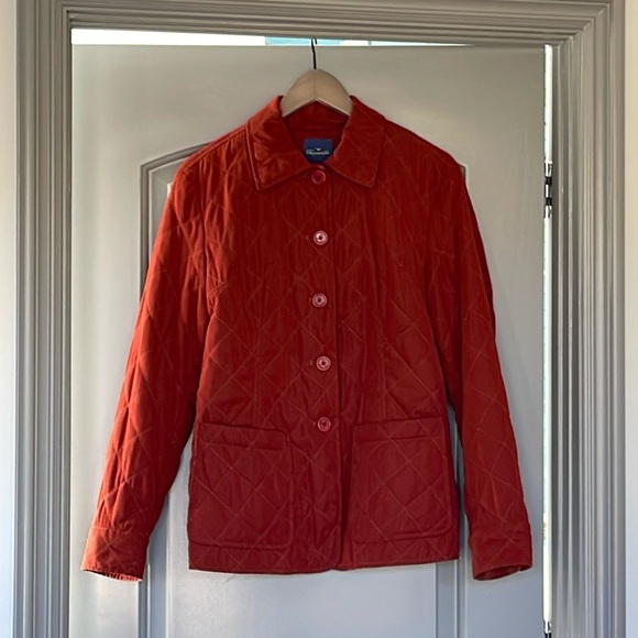 Faconnable Quilted Jacket Rust Red Size Medium - Picture 1 of 4